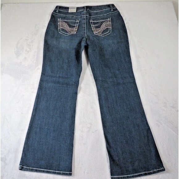 Lane Bryant Genius Fit Jeans Flare Boot-Cut Dark Wash Denim Women's Sz 14 NWT - Picture 2 of 7